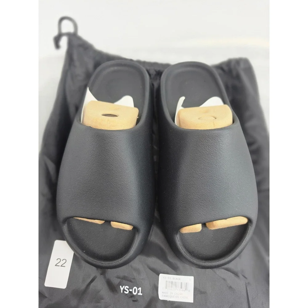 YS-01 Black Slide Sandals Men Size 9 Minimalist Foam Comfort Slides
